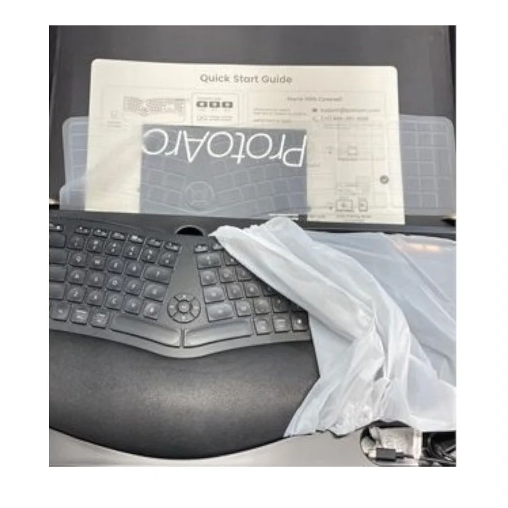 ProtoArc EK01 Plus Ergonomic Split Bluetooth Keyboard USB Wireless Backlit Black